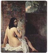 Francesco Hayez Bather viewed from behind oil painting artist